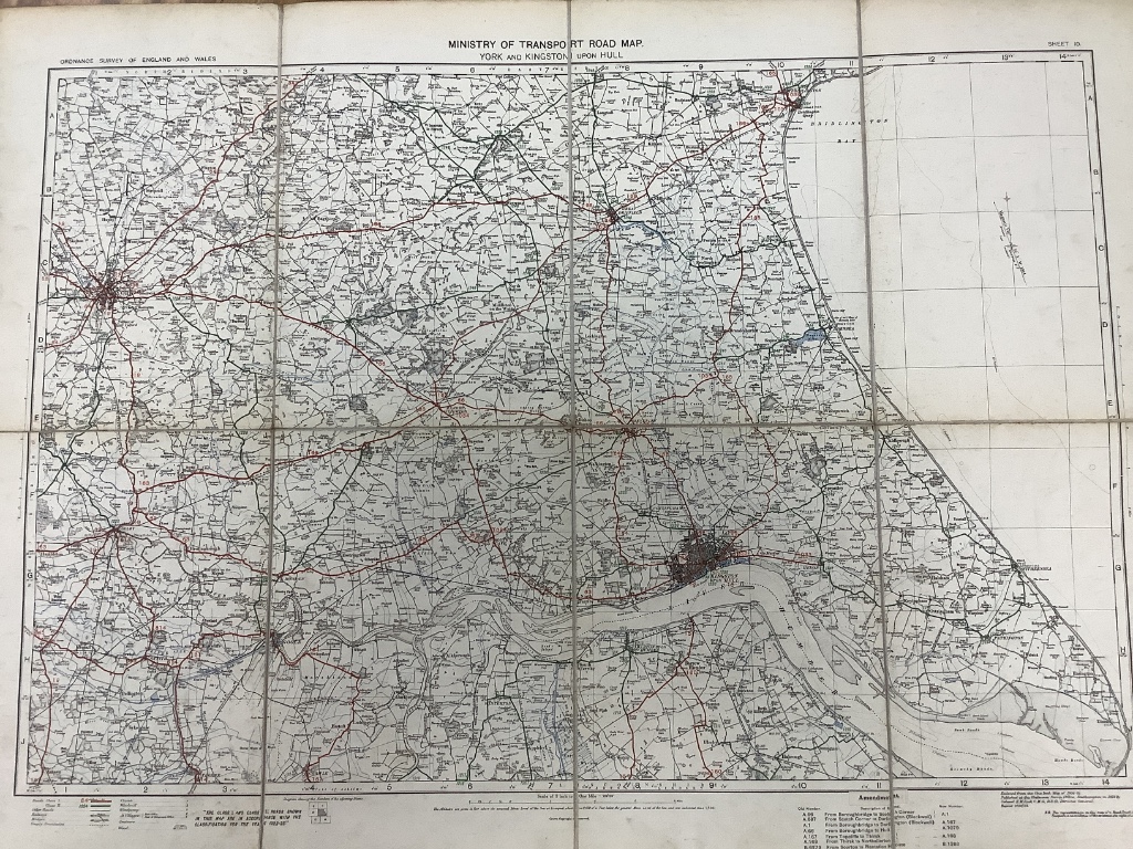 A set of Ministry of Transport maps of England, 1919